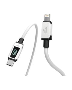 EGO CLRT-25 Wiry Max 2 250cm Type- C to Lightning MFI PD 60W Real-Time Wattage Display Cable (白色)
