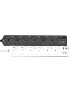 EIGHT E6P4UC-5A-WHITE EP4UC 系列 4 USB (5V 5A) 1A+3C 3M (White)