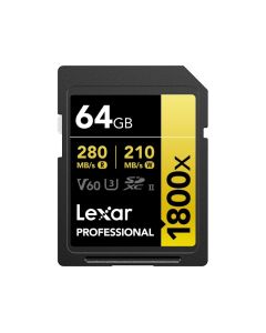 Lexar PROFESSIONAL 1800X SDXC™ UHS-II CARD GOLD SERIES 64GB